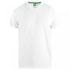 D555 Plus Size Combed Cotton V-Neck T-Shirt White