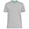 D555 Plus Size Combed Cotton V-Neck T-Shirt Grey Melange