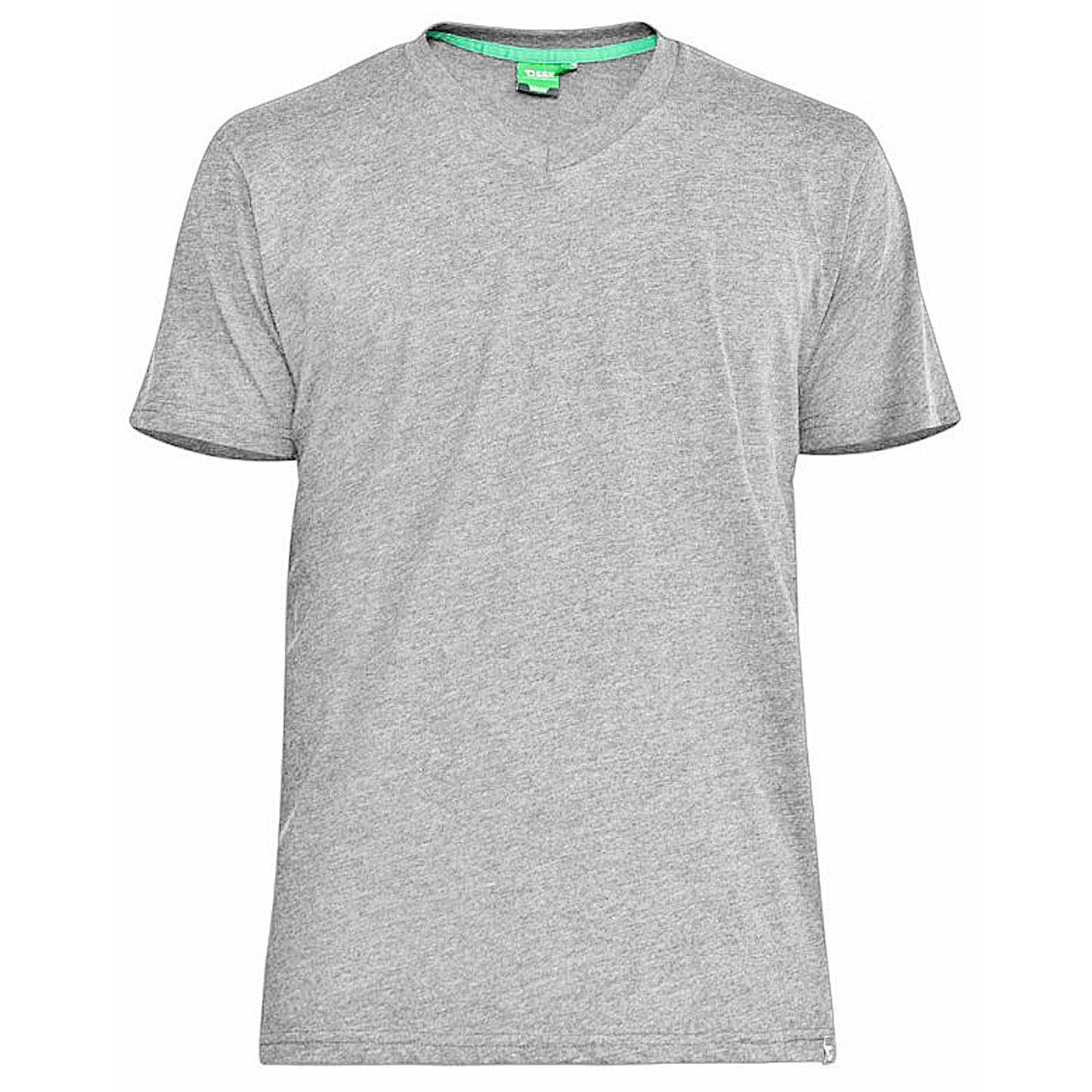D555 Plus Size Combed Cotton V-Neck T-Shirt Grey Melange