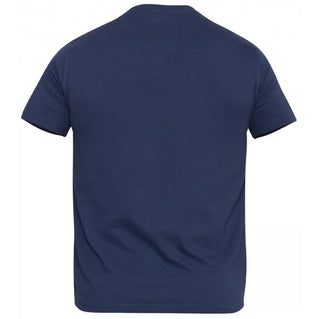 D555 Plus Size Combed Cotton V-Neck T-Shirt Navy