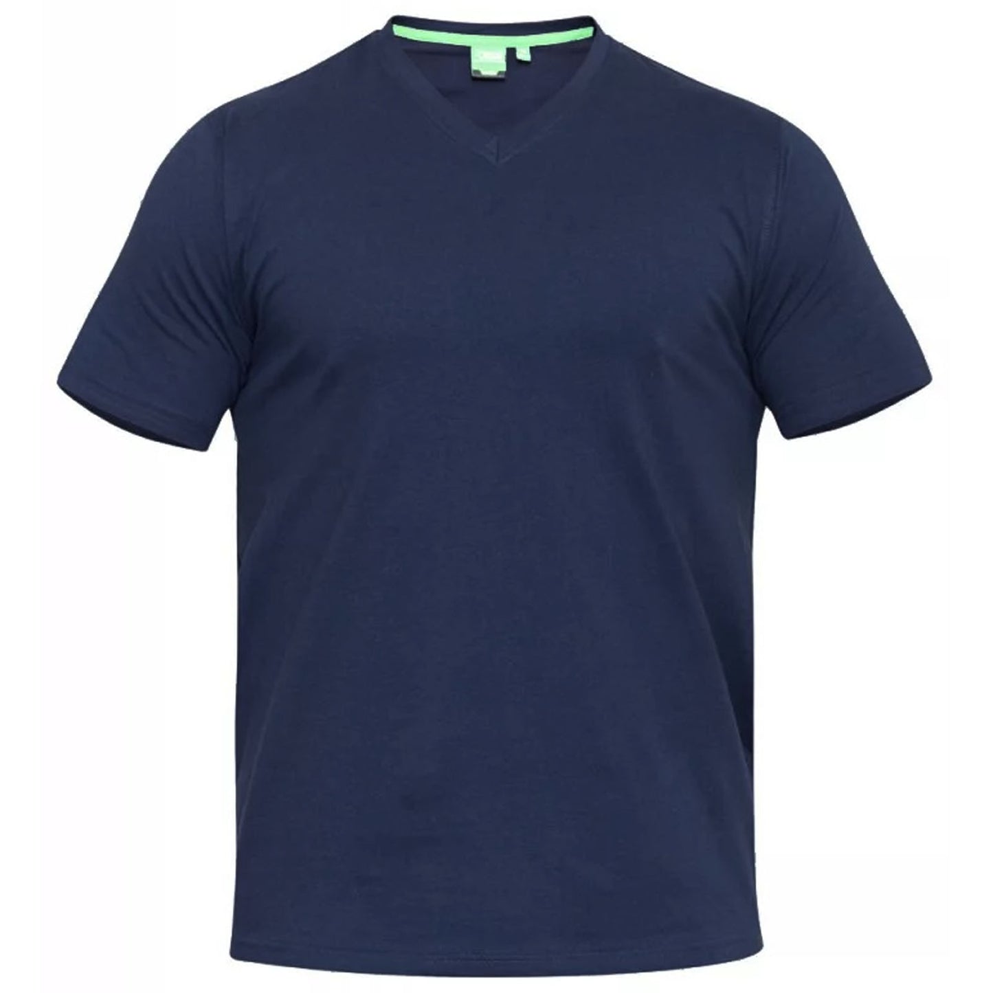 D555 Plus Size Combed Cotton V-Neck T-Shirt Navy