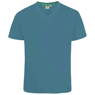 D555 Plus Size Combed Cotton V-Neck T-Shirt Teal