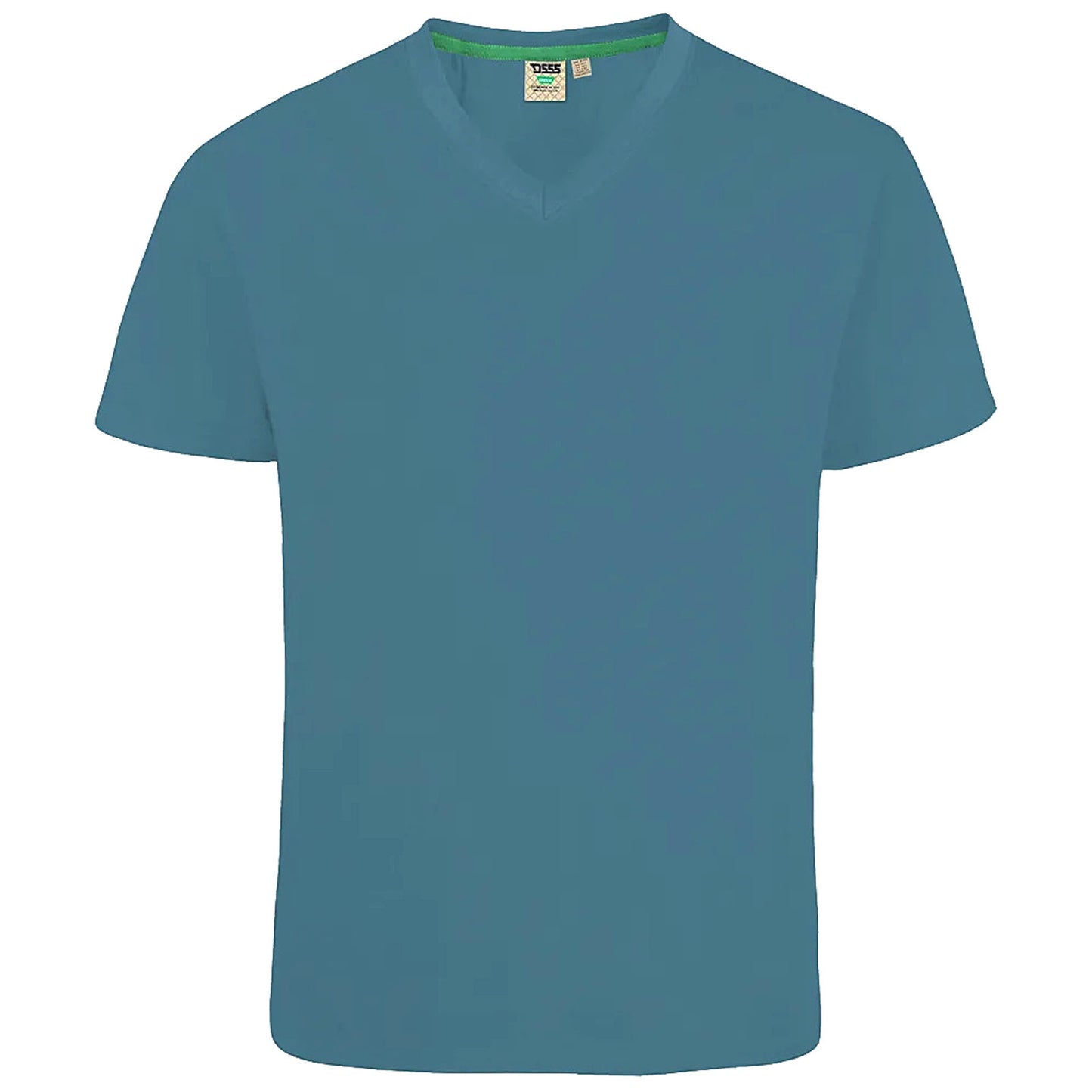 D555 Plus Size Combed Cotton V-Neck T-Shirt Teal