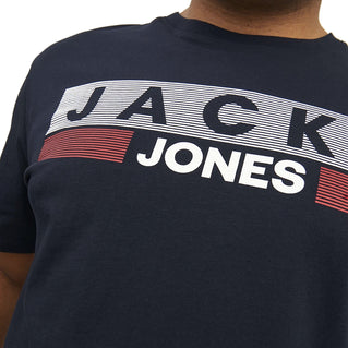 Jack & Jones Plus Size Corp Play Logo T-Shirt Navy Blazer