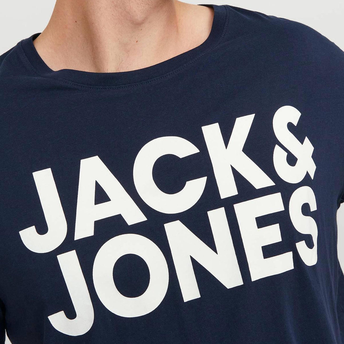 Jack & Jones Plus Size Corp Large Logo T-Shirt Navy Blazer