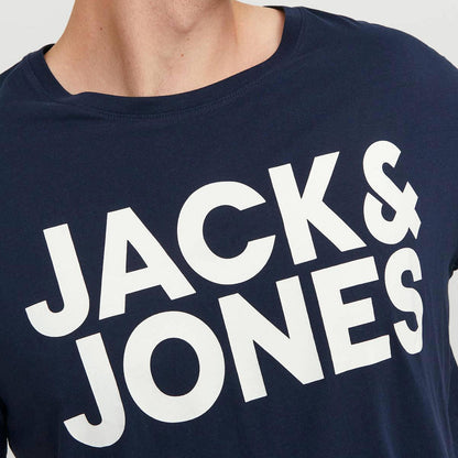 Jack & Jones Plus Size Corp Large Logo T-Shirt Navy Blazer