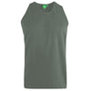D555 Plus Size Fabio Plain Muscle Vest Khaki