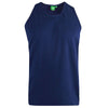 D555 Plus Size Fabio Plain Muscle Vest Navy