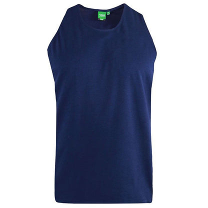 D555 Plus Size Fabio Plain Muscle Vest Navy