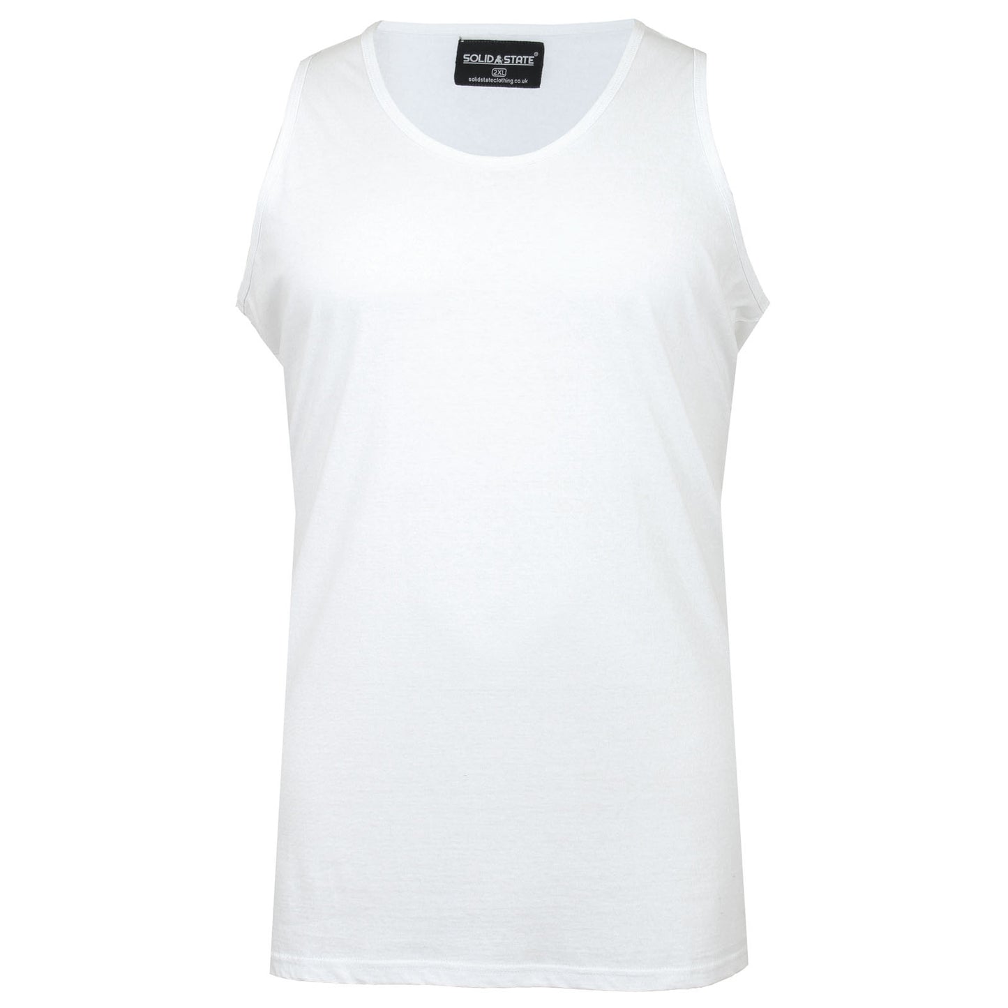 Solid State Plus Size Plain Muscle Vest White