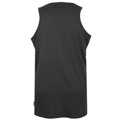 Solid State Plus Size Plain Muscle Vest Black