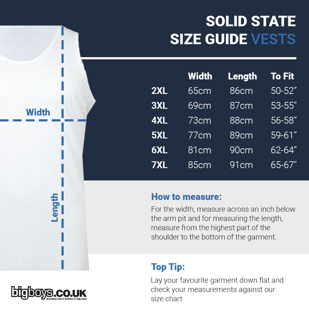 Solid State Plus Size Plain Muscle Vest Black