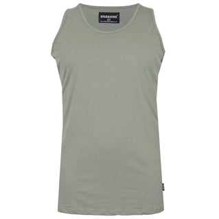 Solid State Plus Size Plain Muscle Vest Khaki