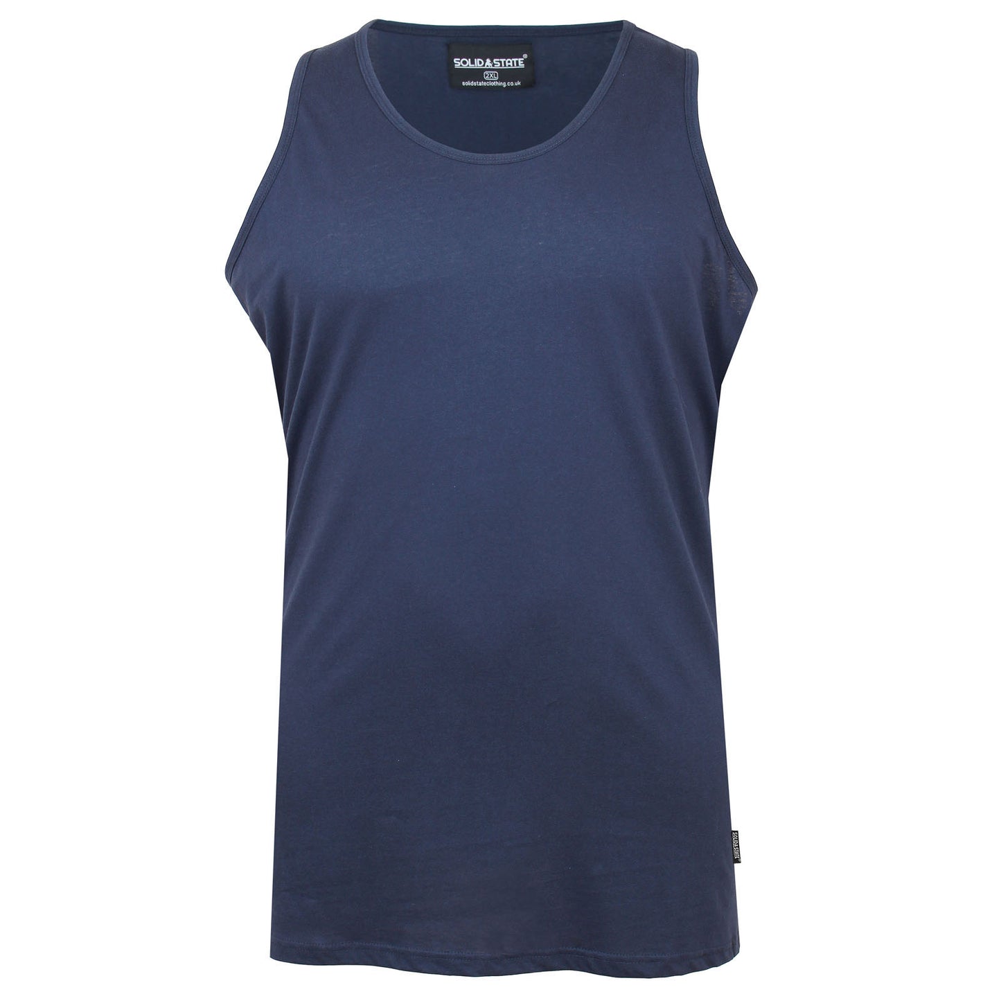 Solid State Plus Size Plain Muscle Vest Navy