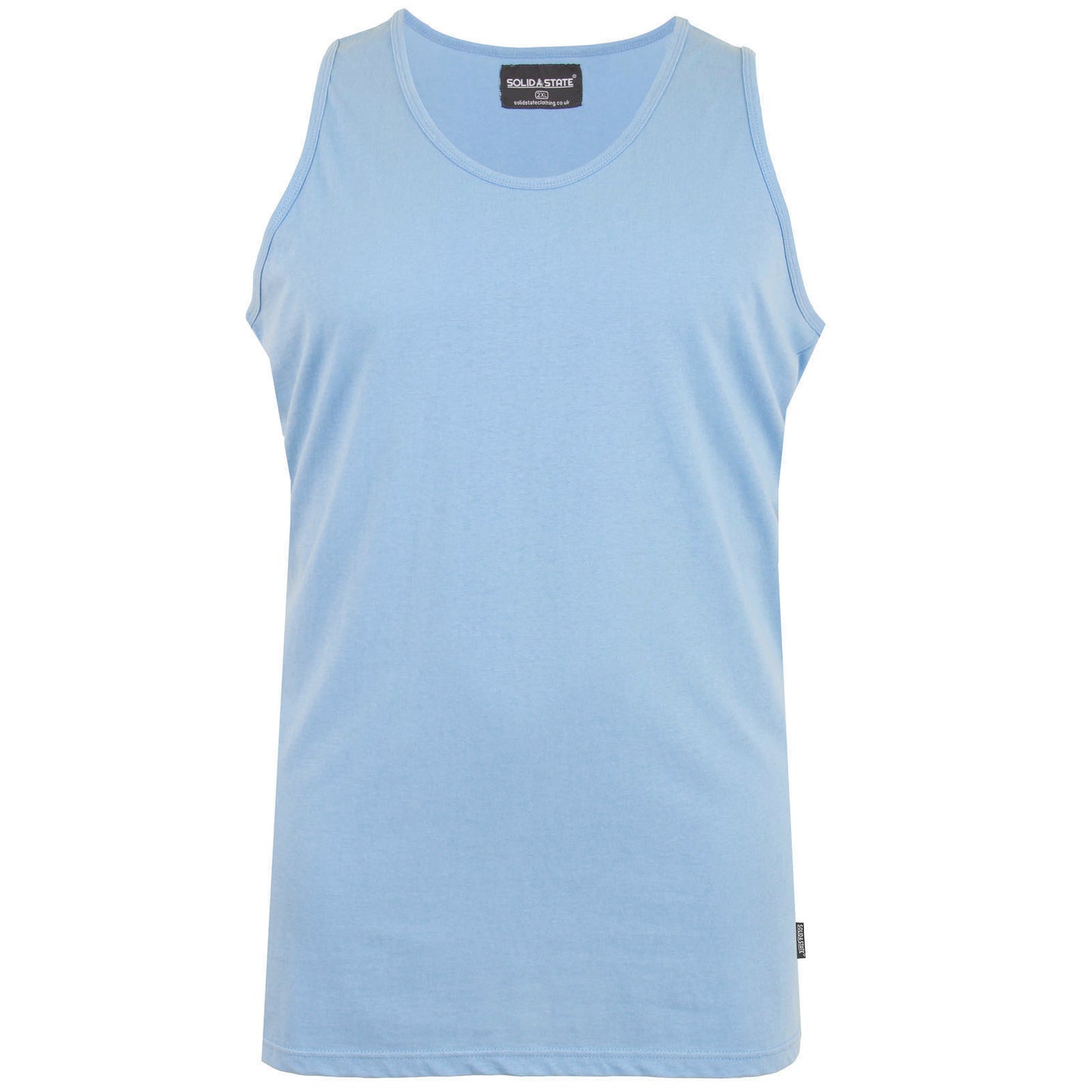 Solid State Plus Size Plain Muscle Vest Faded Denim