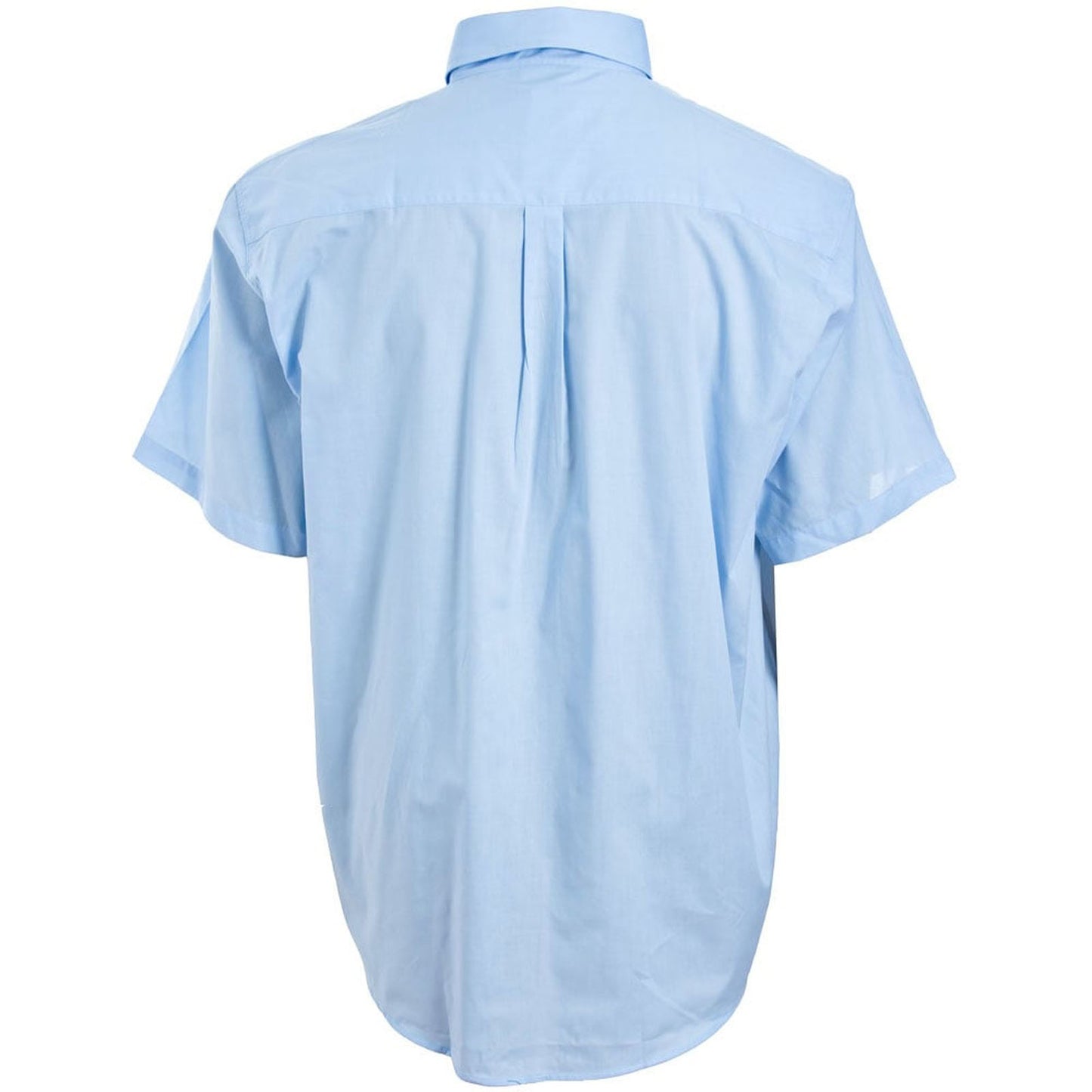 Espionage Plus Size Plain Collar Short Sleeve Shirt Blue