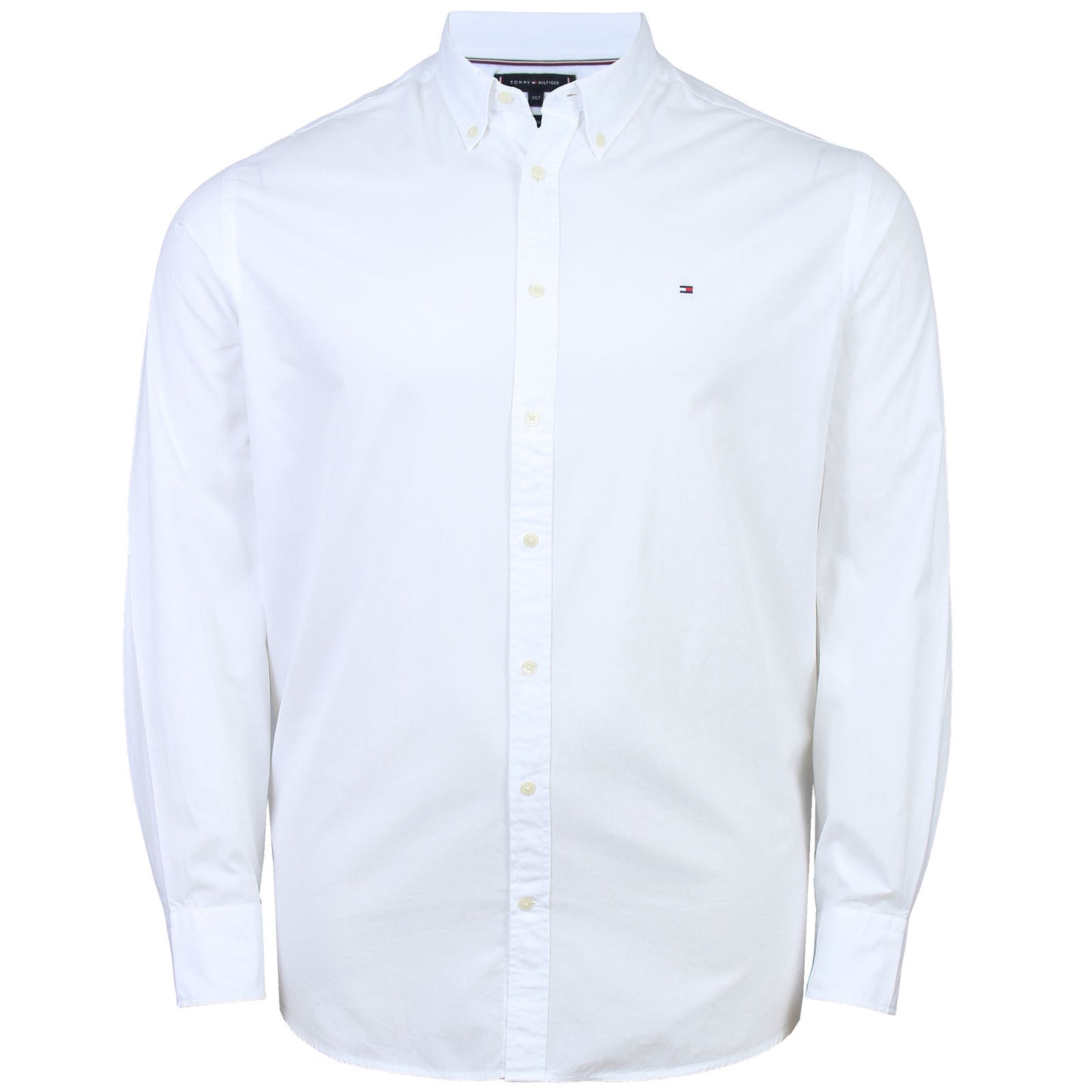 Tommy Hilfiger Plus Size Th Flex Regular Fit Long Sleeve Shirt White