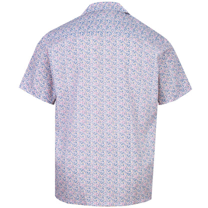 Kam Jeans Plus Size Hawaiian Collar Floral Short Sleeve Shirt Navy