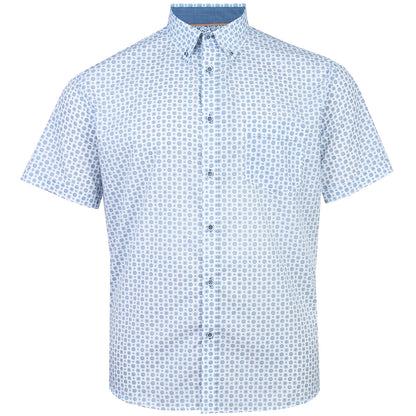 Kam Jeans Plus Size Jewel Pattern Short Sleeve Shirt Blue