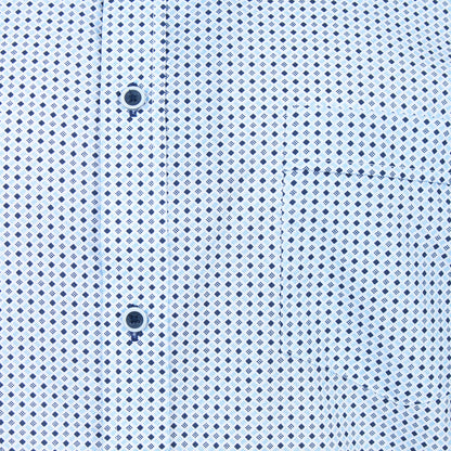 Kam Jeans Plus Size Geo Print Short Sleeve Shirt Blue