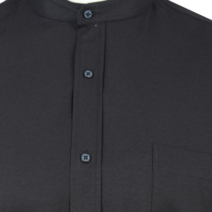 Kam Jeans Plus Size Grandad Premium Oxford S/S Shirt Black