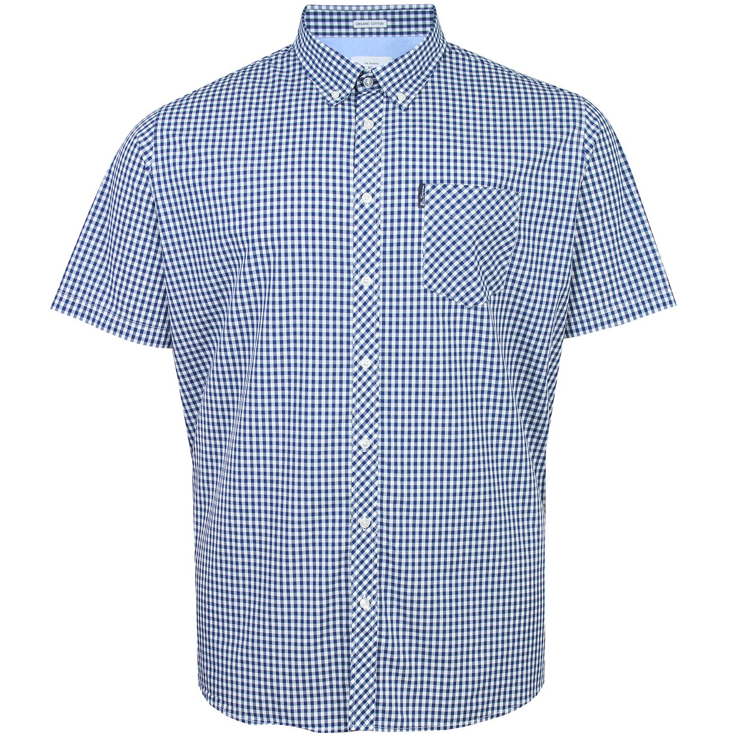 Ben Sherman Plus Size Signtaure Gingham Short Sleeve Shirt Dark Blue