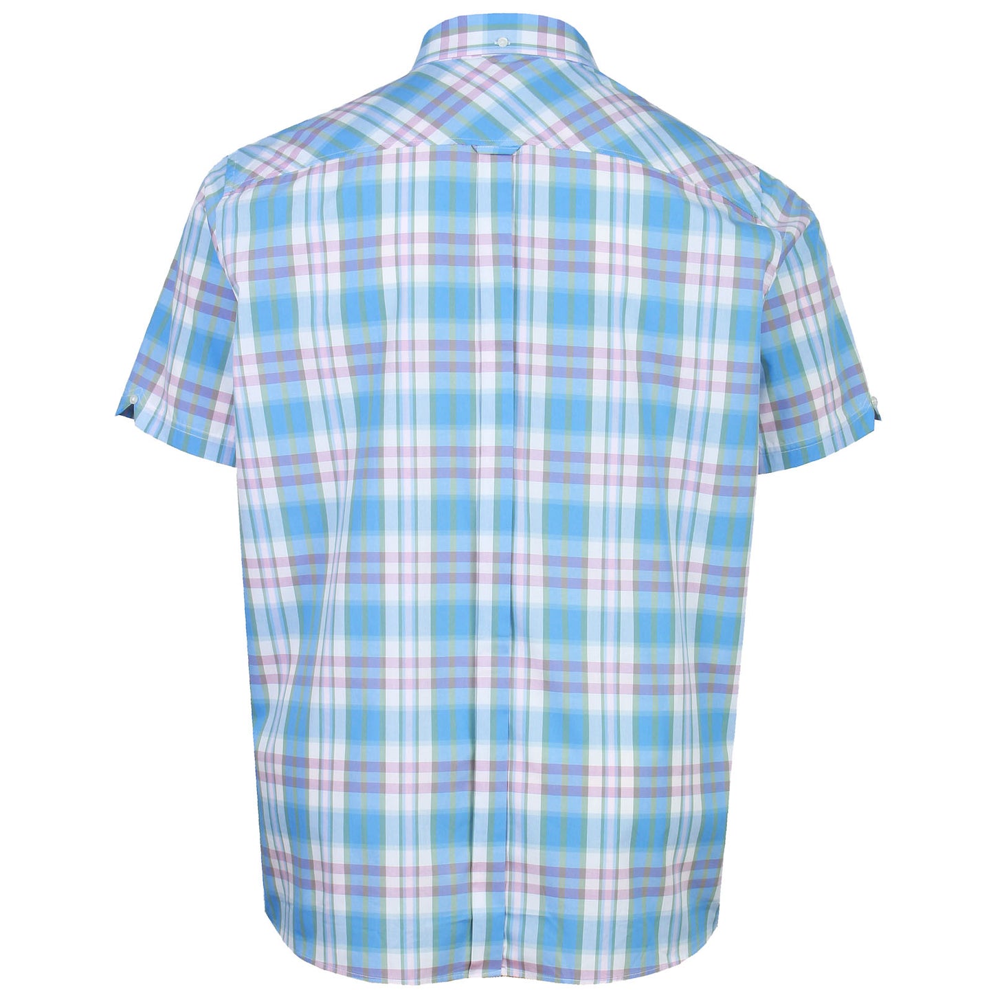 Ben Sherman Plus Size Irregular Check Short Sleeve Shirt Glacier