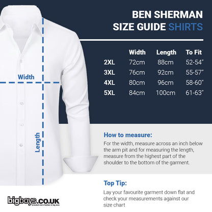 Ben Sherman Plus Size Irregular Check Short Sleeve Shirt Glacier