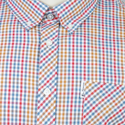 Ben Sherman Plus Size Mini Gingham Short Sleeve Shirt Snow White