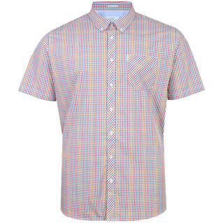 Ben Sherman Plus Size Mini Gingham Short Sleeve Shirt Snow White