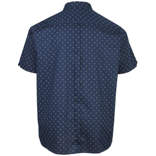 Ben Sherman Plus Size Stipple Print Short Sleeve Shirt Dark Navy