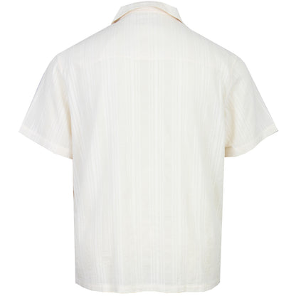 Lyle & Scott Plus Size Broderie Resort Short Sleeve Shirt Natural