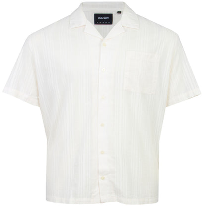 Lyle & Scott Plus Size Broderie Resort Short Sleeve Shirt Natural