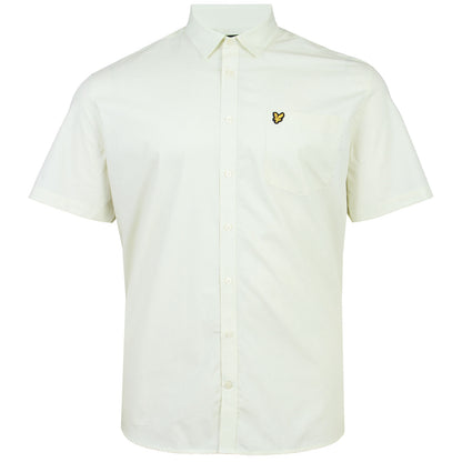 Lyle & Scott Plus Size Plain Poplin Short Sleeve Shirt Soft Matcha