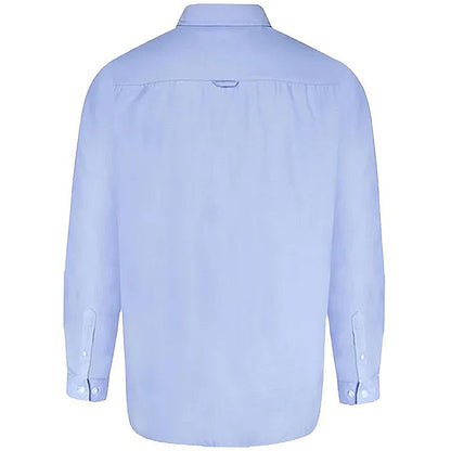D555 Plus Size Richard Basic Oxford L/S Shirt Sky Blue