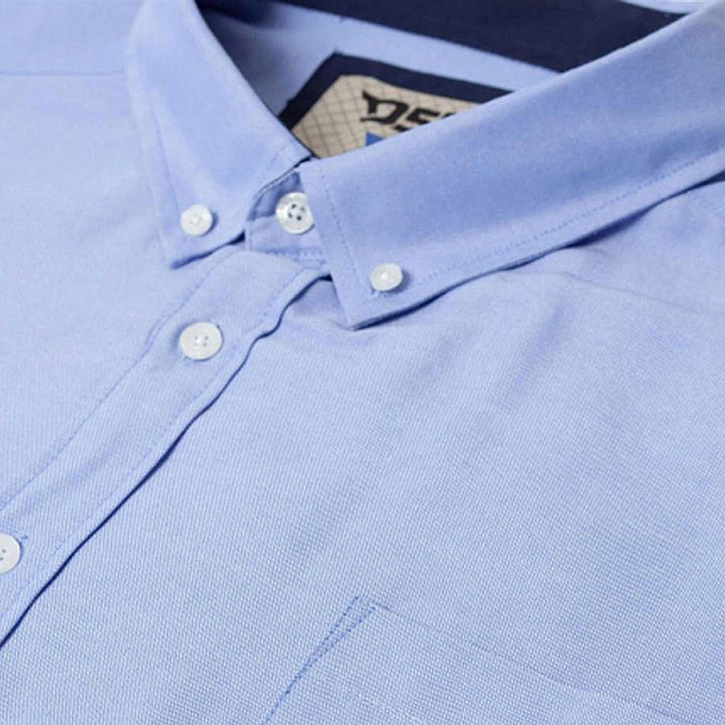 D555 Plus Size Richard Basic Oxford L/S Shirt Sky Blue