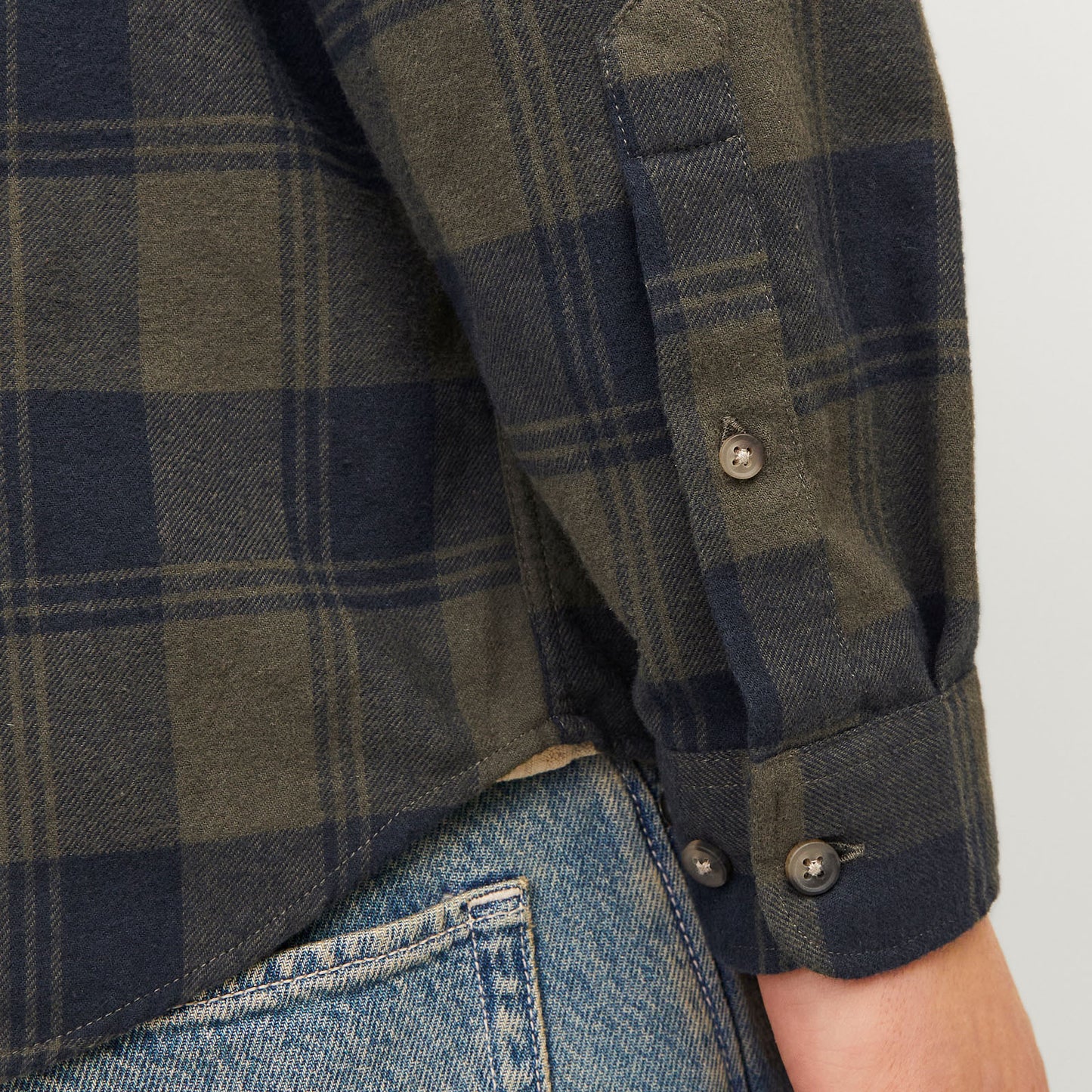 Jack & Jones Plus Size Joshua Fall Buffalo Check L/S Shirt Forest Night