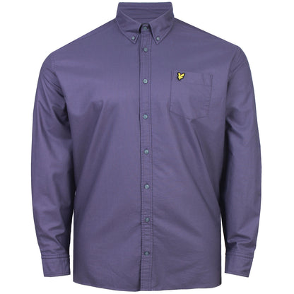Lyle & Scott Plus Size Plain Oxford Long Sleeve Shirt Graystone