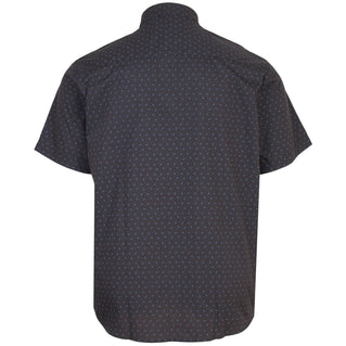 Kam Jeans Plus Size All Over Dobby Print S/S Shirt Black/Blue