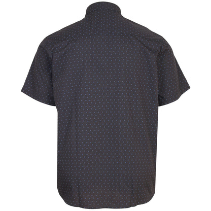 Kam Jeans Plus Size All Over Dobby Print S/S Shirt Black/Blue