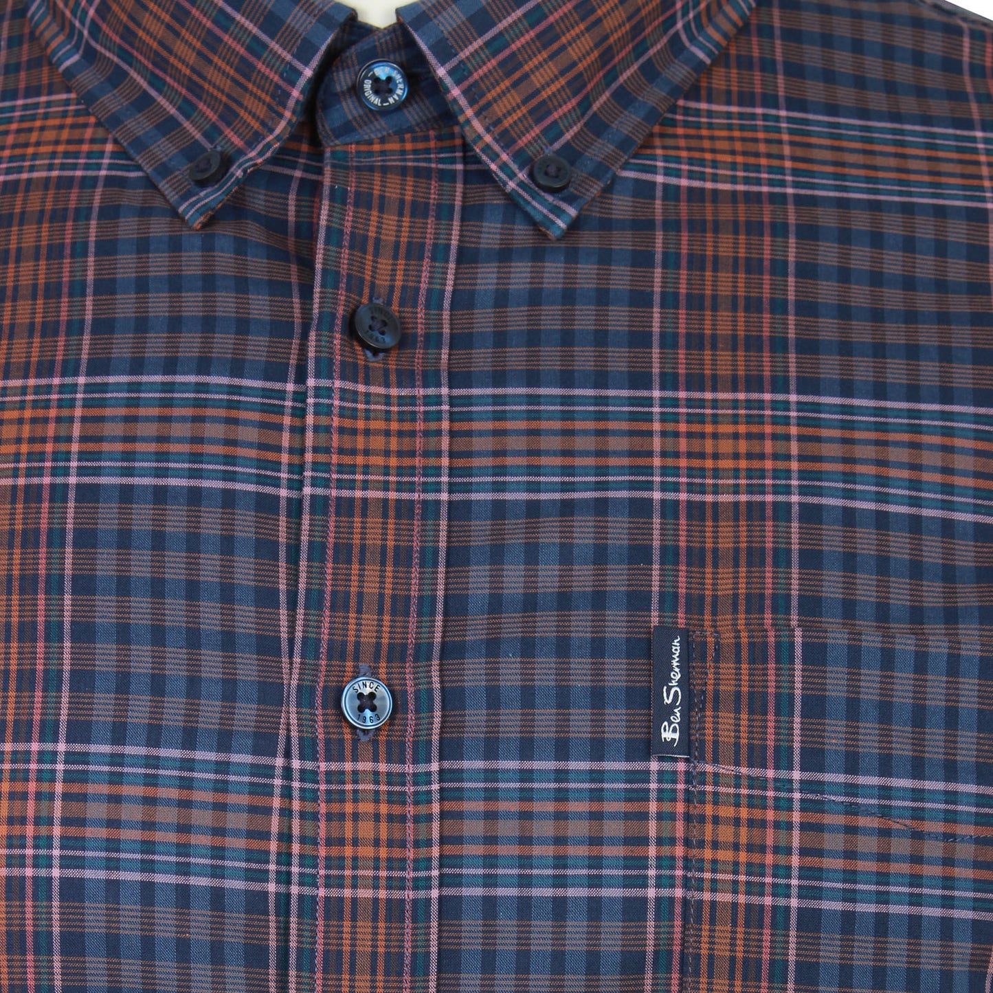Ben Sherman Plus Size Multicolour Check L/S Shirt Dark Navy