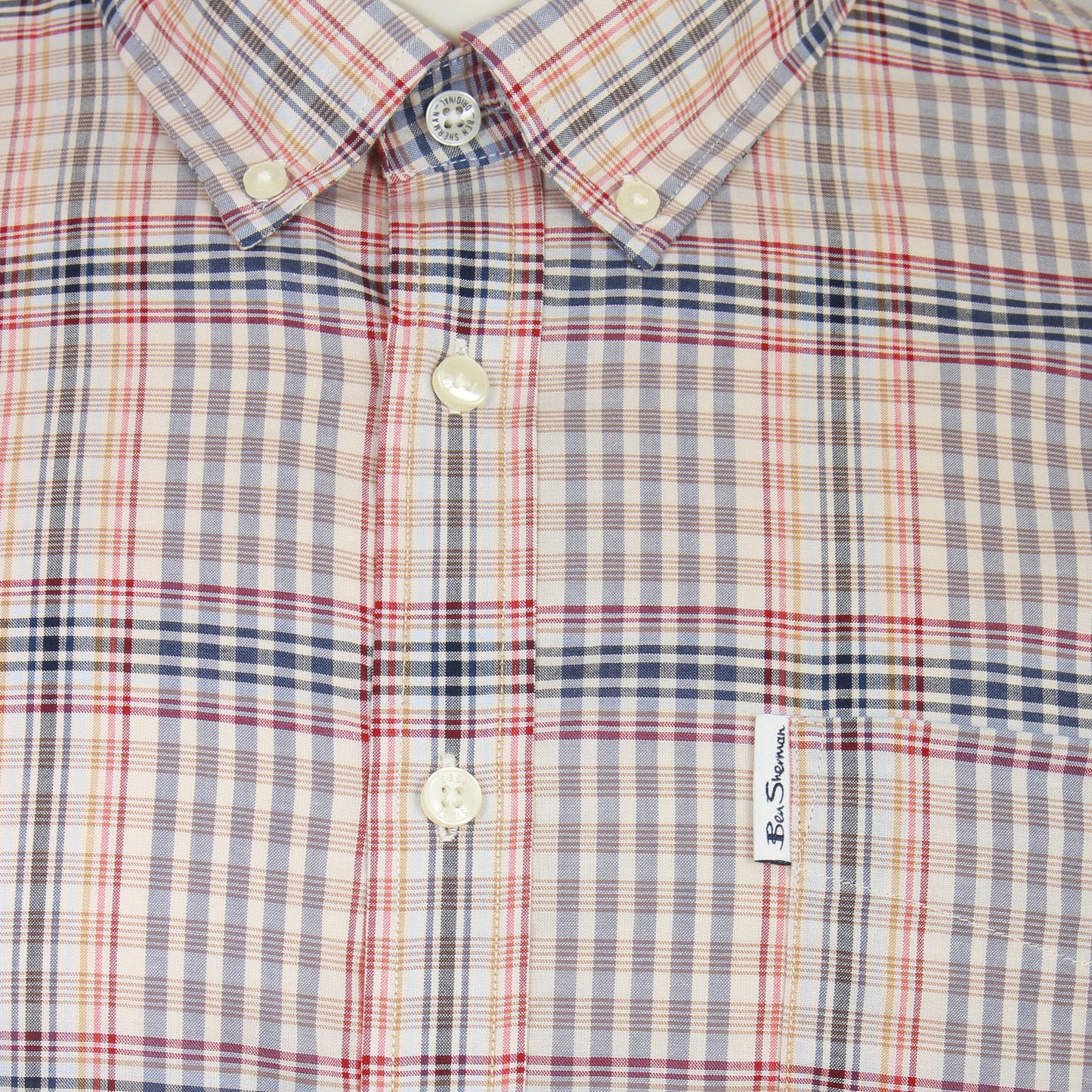 Ben Sherman Plus Size Multicolour Check L/S Shirt Fog