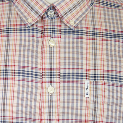 Ben Sherman Plus Size Multicolour Check L/S Shirt Fog