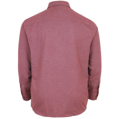 Kam Jeans Plus Size Premium Brushed Herringbone L/S Shirt Burgundy