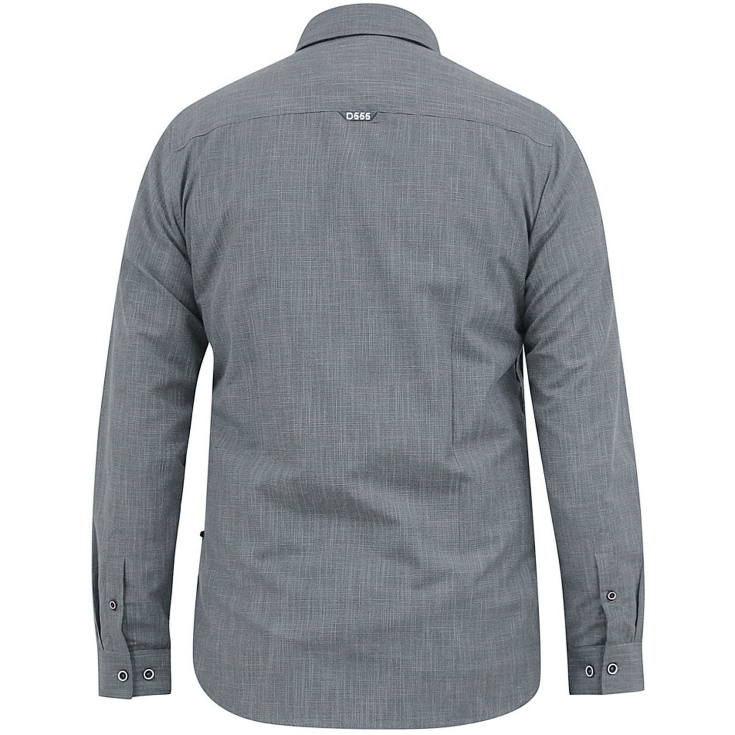 D555 Plus Size Radcliffe Cross Hatch L/S Shirt Charcoal