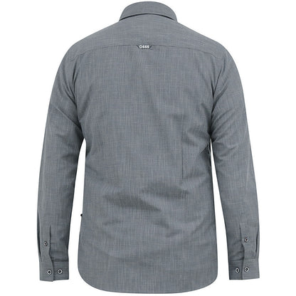 D555 Plus Size Radcliffe Cross Hatch L/S Shirt Charcoal