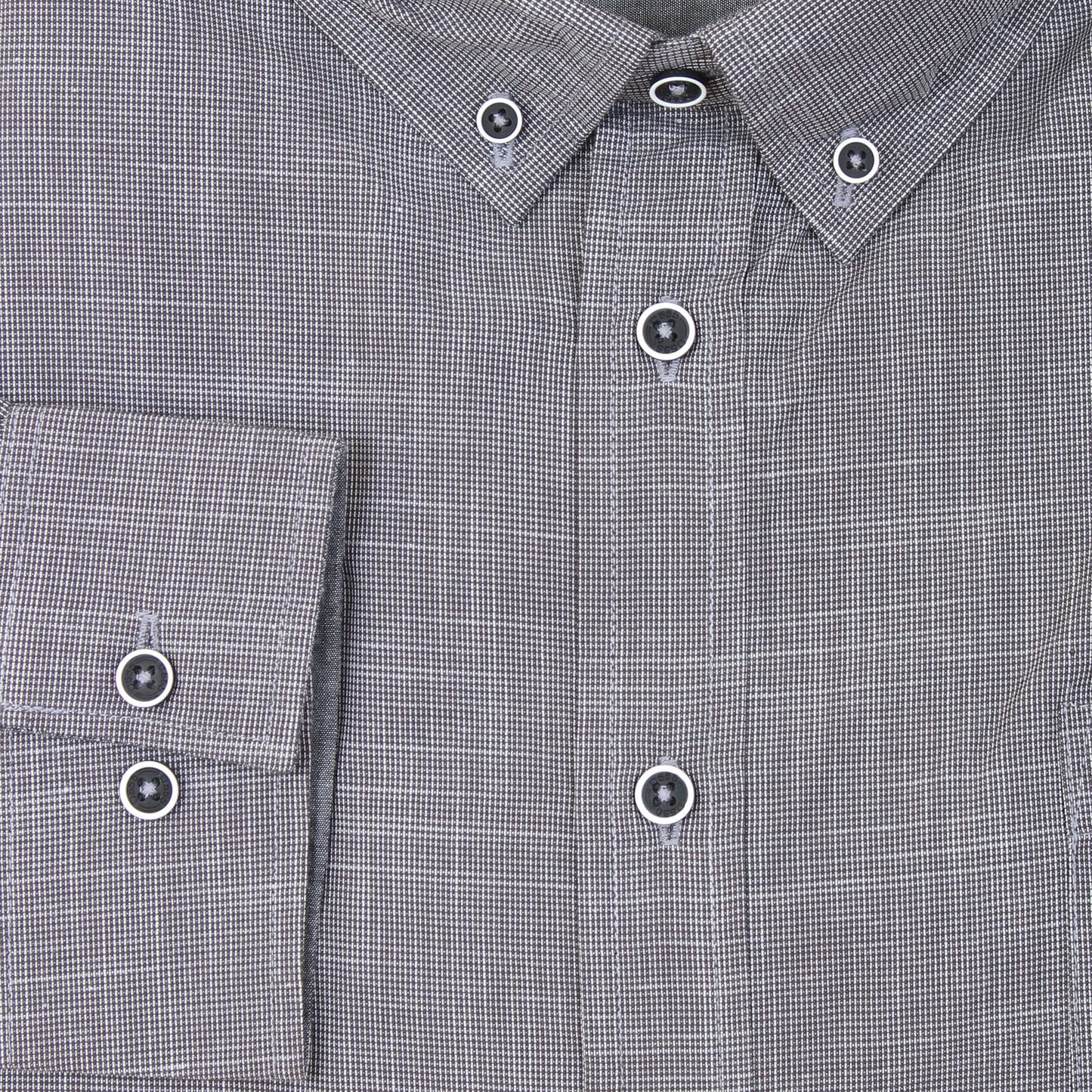 D555 Plus Size Radcliffe Cross Hatch L/S Shirt Charcoal
