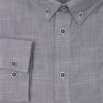 D555 Plus Size Radcliffe Cross Hatch L/S Shirt Charcoal