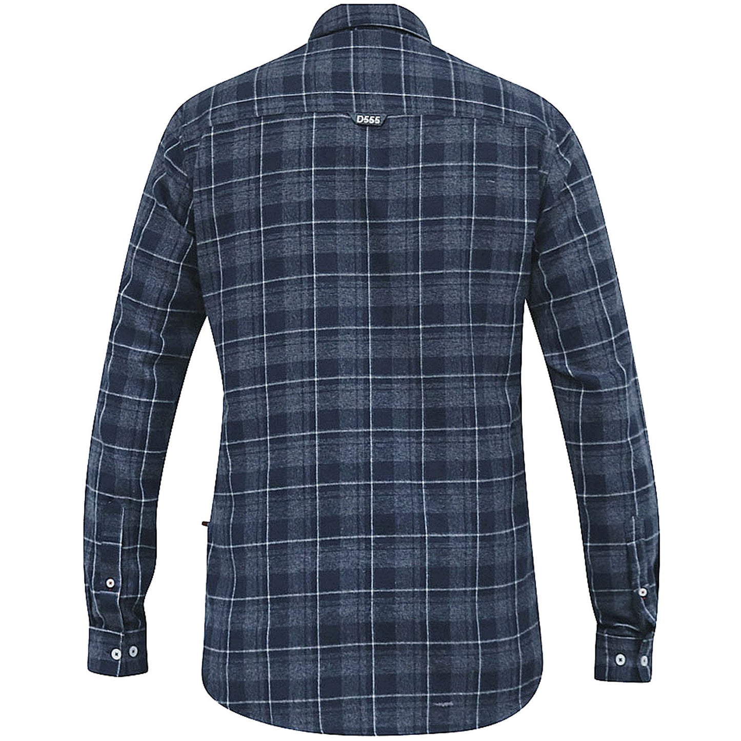 D555 Plus Size Sonny Check L/S Shirt Navy