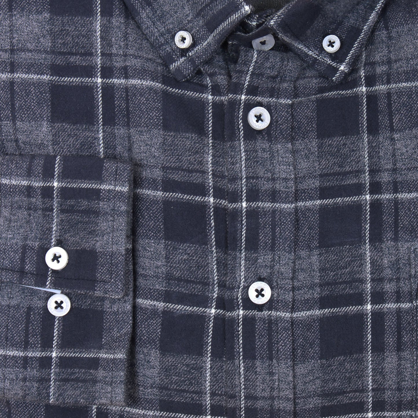 D555 Plus Size Sonny Check L/S Shirt Navy